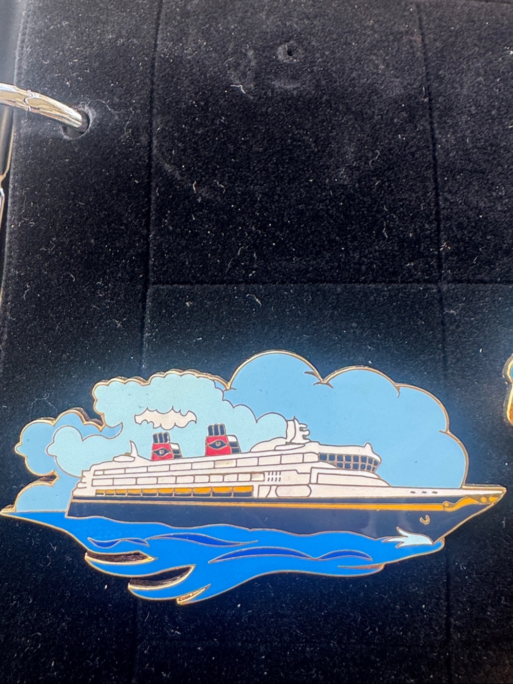 Disney Cruise Ship Enamel Pin in Light Blue and Navy